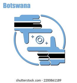 logo of the photographer design made from the flag of Botswana, conceptual vector. 