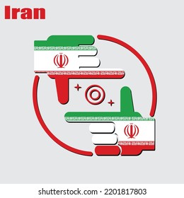 logo of the photographer design made from the flag of Iran, conceptual vector. 