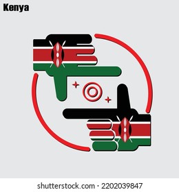 logo of the photographer design made from the flag of Kenya, conceptual vector. 