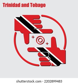 logo of the photographer design made from the flag of Trinidad and Tobago, conceptual vector. 