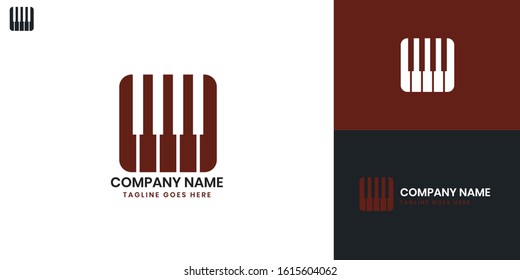 Logo Piano - All elements on this template are editable with vector software.
