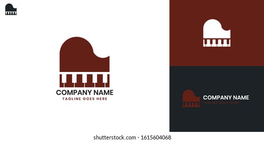 Logo Piano - All elements on this template are editable with vector software.