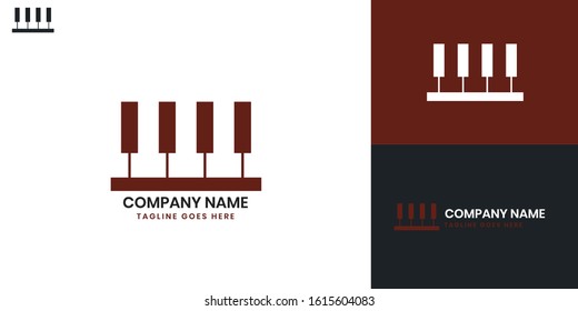 Logo Piano - All elements on this template are editable with vector software.