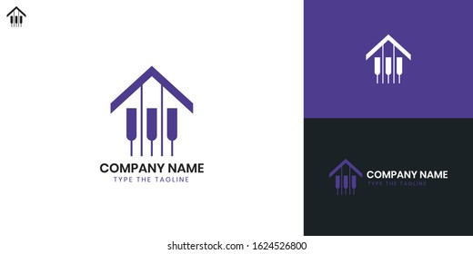 Logo Piano - All elements on this template are editable with vector software.