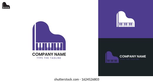Logo Piano - All elements on this template are editable with vector software.