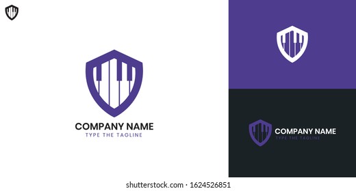 Logo Piano - All elements on this template are editable with vector software.