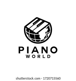 logo for piano and world vector