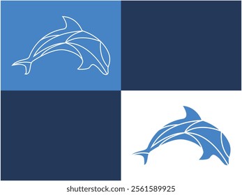 
logo with a picture of a dolphin or whale