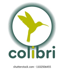 Logo with a picture of a hummingbird.