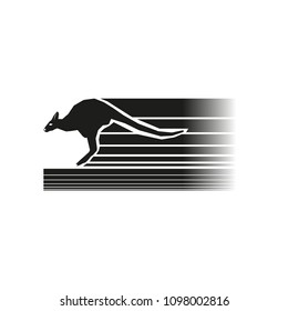 Logo with a picture of a kangaroo. Vector illustration.