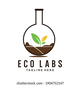 logo with pictures merging labs containing soil and plants