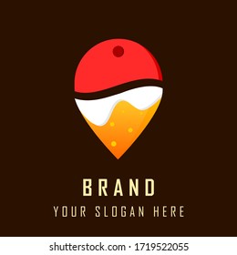 logo pin with a combination of beer