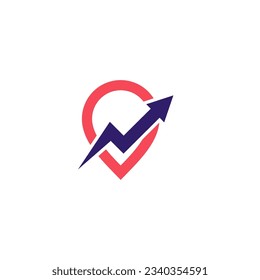 Logo Pin design with up arrow combination