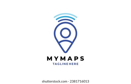 Logo pin map for find spot location and mark place