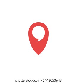 Logo pin maps and comma with blank background