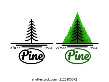 Logo Pine Vector Illustration Template with Simple Elegant Design Good for Any Industry