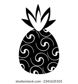 Logo pineapple icon cartoon vector. Tropical plant. Sweet ananas