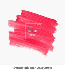 Logo pink brush stroke acrylic paint background vector. Perfect design for headline and sale banner. 