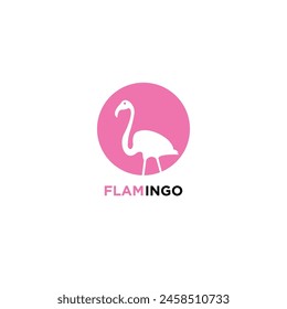 Logo pink flamingo, vector Illustration