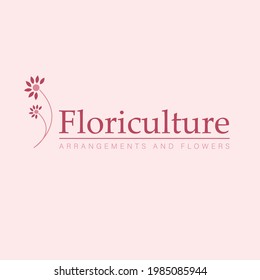 Logo Con Flores Rosa Para Floristería