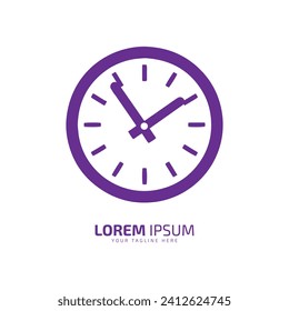 Un logo de la silueta del vector del reloj abstracto del icono del reloj rosa sobre fondo blanco