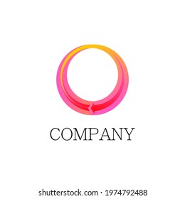 logo with pink yellow circle arrow element