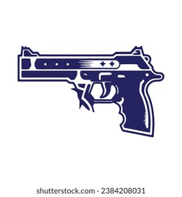 A logo of pistol icon vector gun logo silhouette isolated