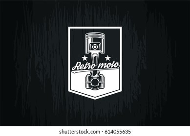 Logo piston on black background illustration