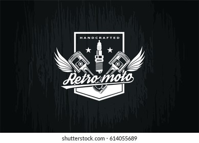 Logo piston on black background illustration