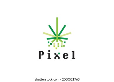 Logo Pixel Cannabis simpel vektor