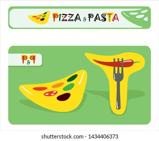 logo pizza and pasta, fork and chili pepper