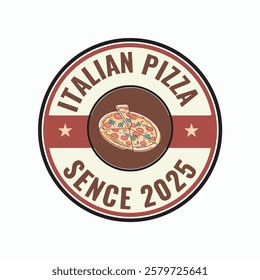 A logo  for pizza restaurant, "Italian pizza"  since 2025 vector illustration eps.