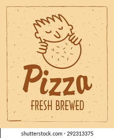 logo for pizza restaurant with a pattern that the man eating pizza