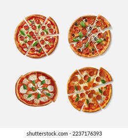 logo with pizza slice in modern style