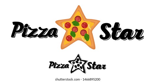 Logo Pizza Star vector icon