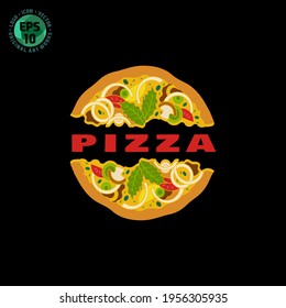 Plantilla de Ilustración del vector Pizza del logotipo
