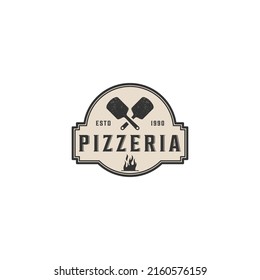 logo for pizzeria template vector, icon in white background