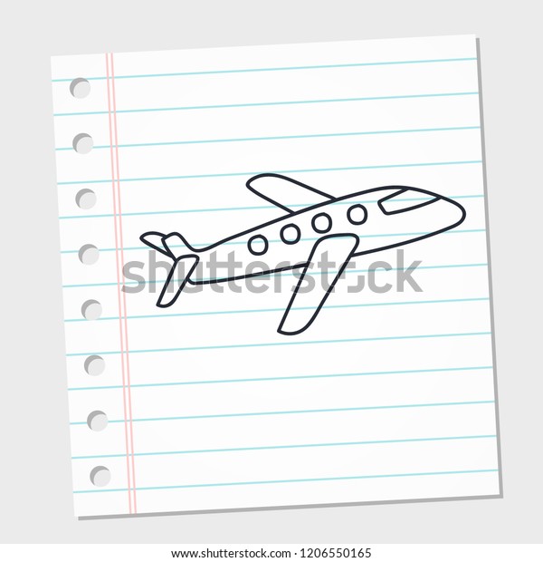 logo plane. symbol vector image on a piece\
of paper. vector\
illustration