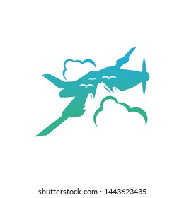 logo for plane and travler