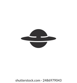 Logo planet black design with blank background