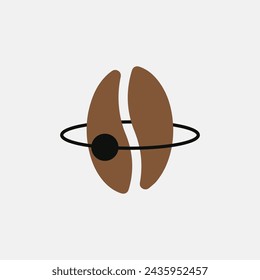 Logo planet coffee with blank background