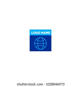 Logo planet network, logo Internet, planet earth, Internet