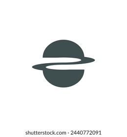 Logo planet saturn with ring and blank background