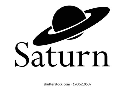 Logo planet of the solar system Saturn