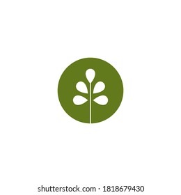 logo of a plant bud with five tiny leaves. for spa, cosmetic, wellness, natural product, etc