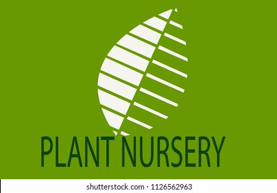 Logo For The Plant Nursery With The Image Of A Tree Leaf In The Form Of Plantings In The Nursery.