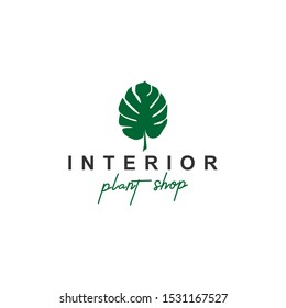 Plantas con logo para la decoración de las habitaciones, plantas verdes frescas para limpiar el aire.