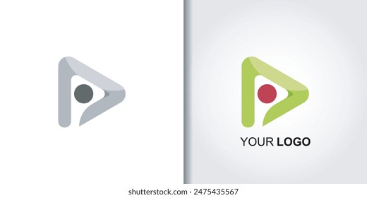 logo play triangle logo icon template