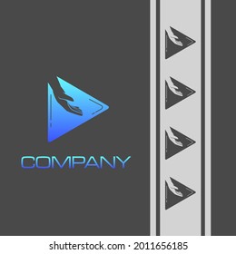 Logo-Player-Triangle-Design-Vektorgrafik