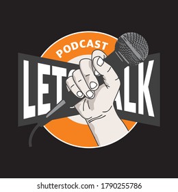 logo podcast, stand up comedy, editable, vector